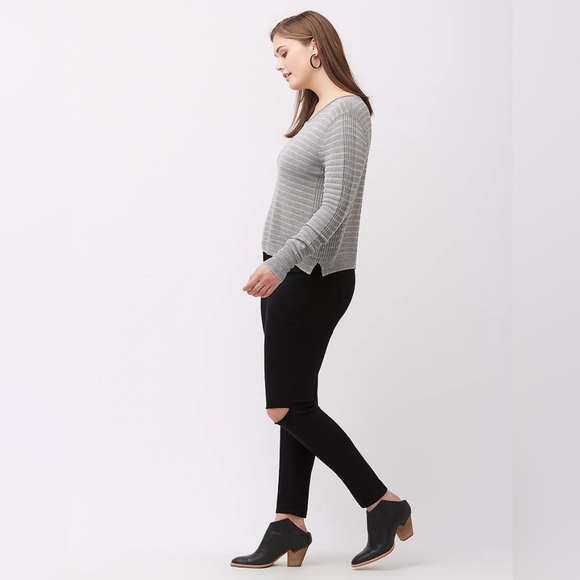 Lane Bryant Metallic Striped Cropped Sweater - Picture 4 of 11